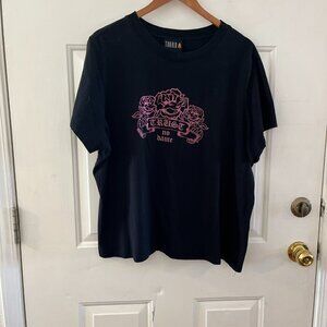 Torrid Besty Johnson Woman's Plus Size Trust No Dame Black Baby Tee Sz 22/24
